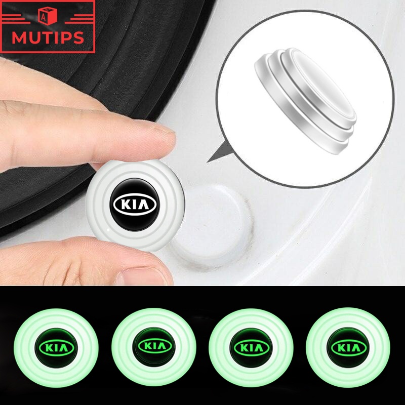 Kia 4per8 /12 /16Pcs Baru Luminous Type Car Door Trunk Anti Shock Tabrak Pad Silikon Stiker Mengurangi Kebisingan Penyangga Untuk Karnaval Visto Rio Picanto EV6 GT