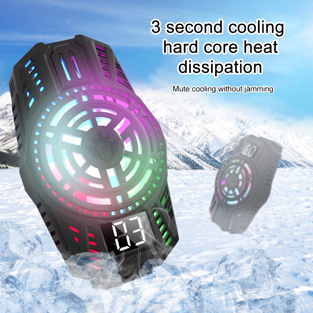 Fan Cooler Gaming Cooler Mobile Phone Game Radiator Clip-on Ultra Quiet Cool Quickly Cooling With Digital Display For 4.7-7.5 inch Phones