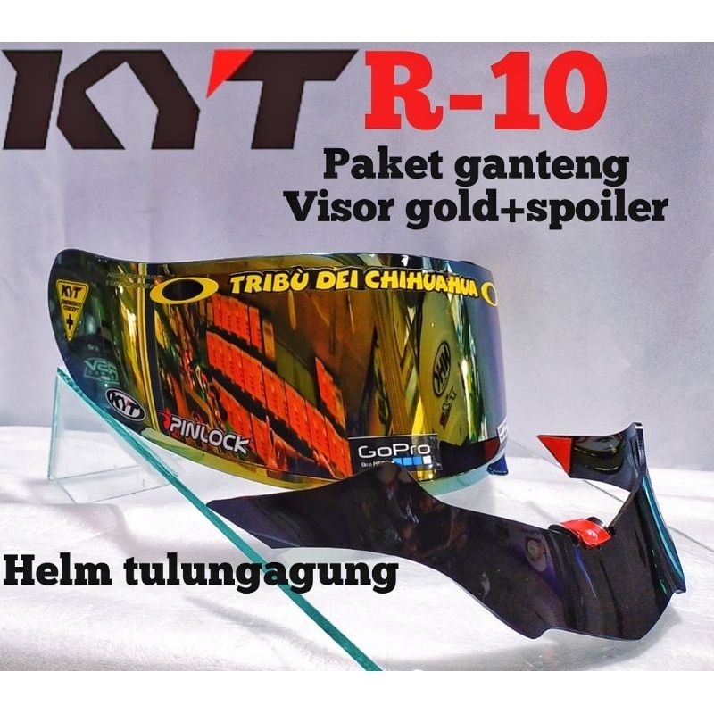 Kaca visor Flat Visor kyt Rc7 R10 k2rider Iridium gold plus spoiler kyt RC7 kyt k2rider Plus stiker Visor