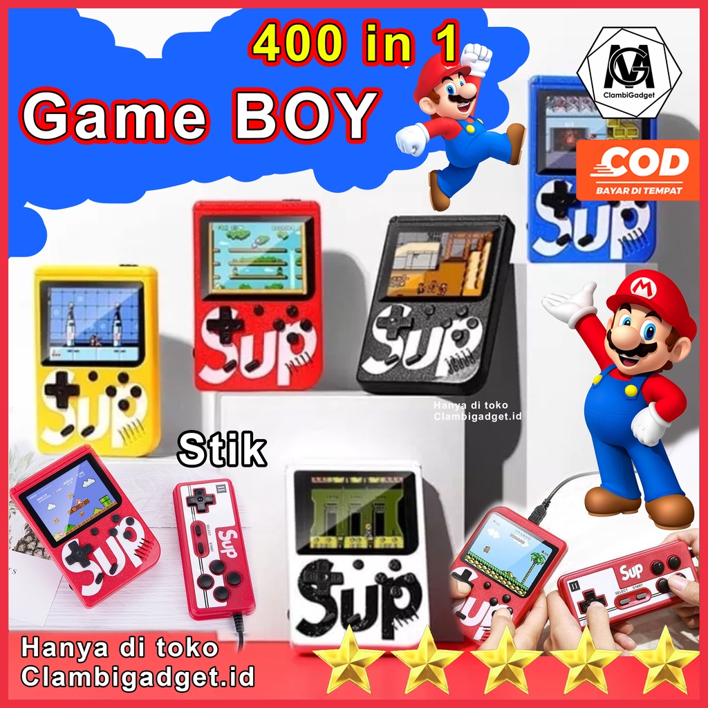 Mainan 2in1 GAME BOY Catro 400 IN 1 8 BIT SUP GameBoy Mini Stik Mariobros Nintendo Tendo Super Mario