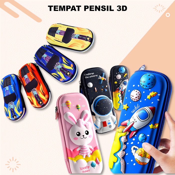 

BISA COD Tempat Kotak Pensil Anak 3D Karakter Cars Astronot Galaxy Aesthetic Ba