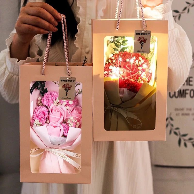 Import LIMITED! Bunga LED Soap Rose Kado Valentine Wisuda Ultah. Buket Bouquet Bunga.