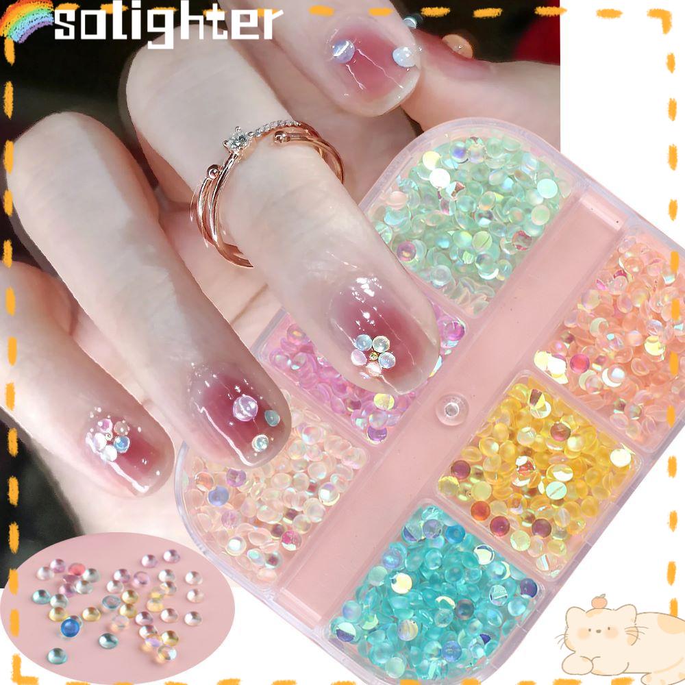 Solighter 6kisi Kuku Rhinestones Strass Diamond AB Warna Kristal Aurora