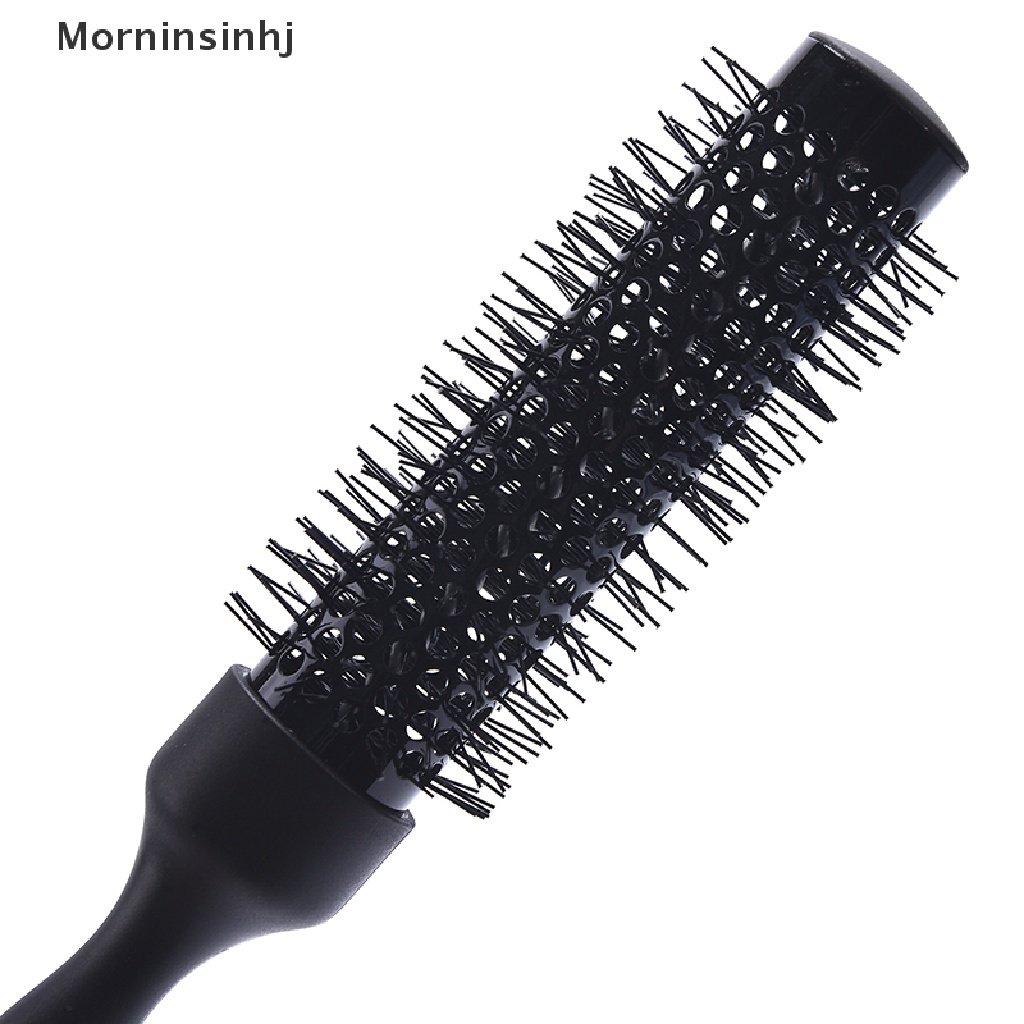 Mornin Sikat Rambut Roll Bulat Keriting Hitam Nylon Sisir Profesional Salon Barber Hairbrush id