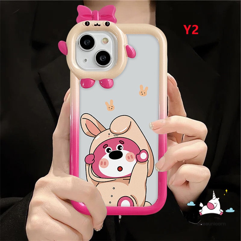 Oppo A17 A95 A16 A15 A17K A3s A57 A74 A12 A5s A76 A55 A96 A54 A16K A7 A77 A77s A53 A16E A31 A5 A9 A52 Reno5 7Z Winnie the Pooh Strawberry Bear Manyo Tempat Lensa Monster Kecil Lembut