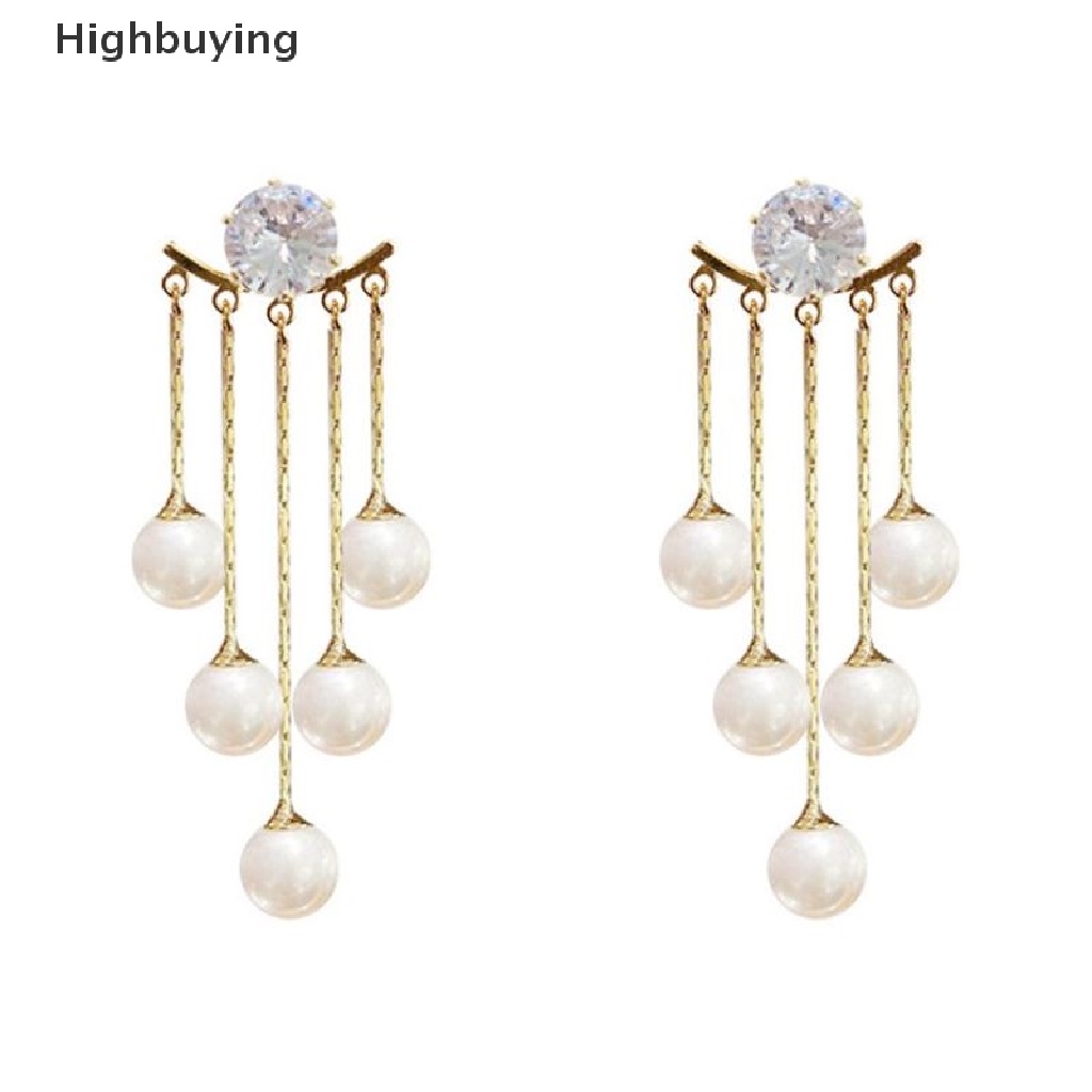 Hbid Anting Rumbai Mutiara Zirkon Yang Indah Perhiasan Gaya Korea Tassel Drop Earrings Glory