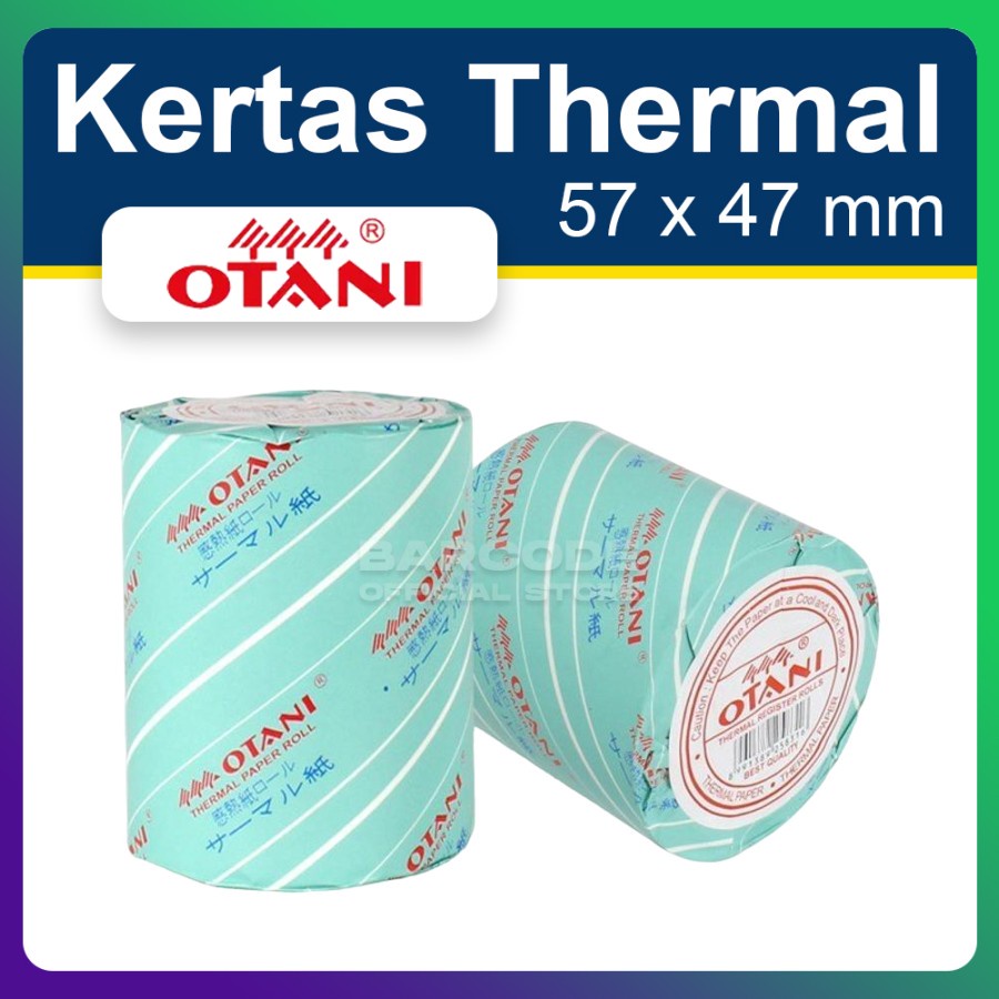 

KERTAS THERMAL OTANI 58 X 50 - ROLL KASIR THERMAL 58x50 MM OTANI HITAM