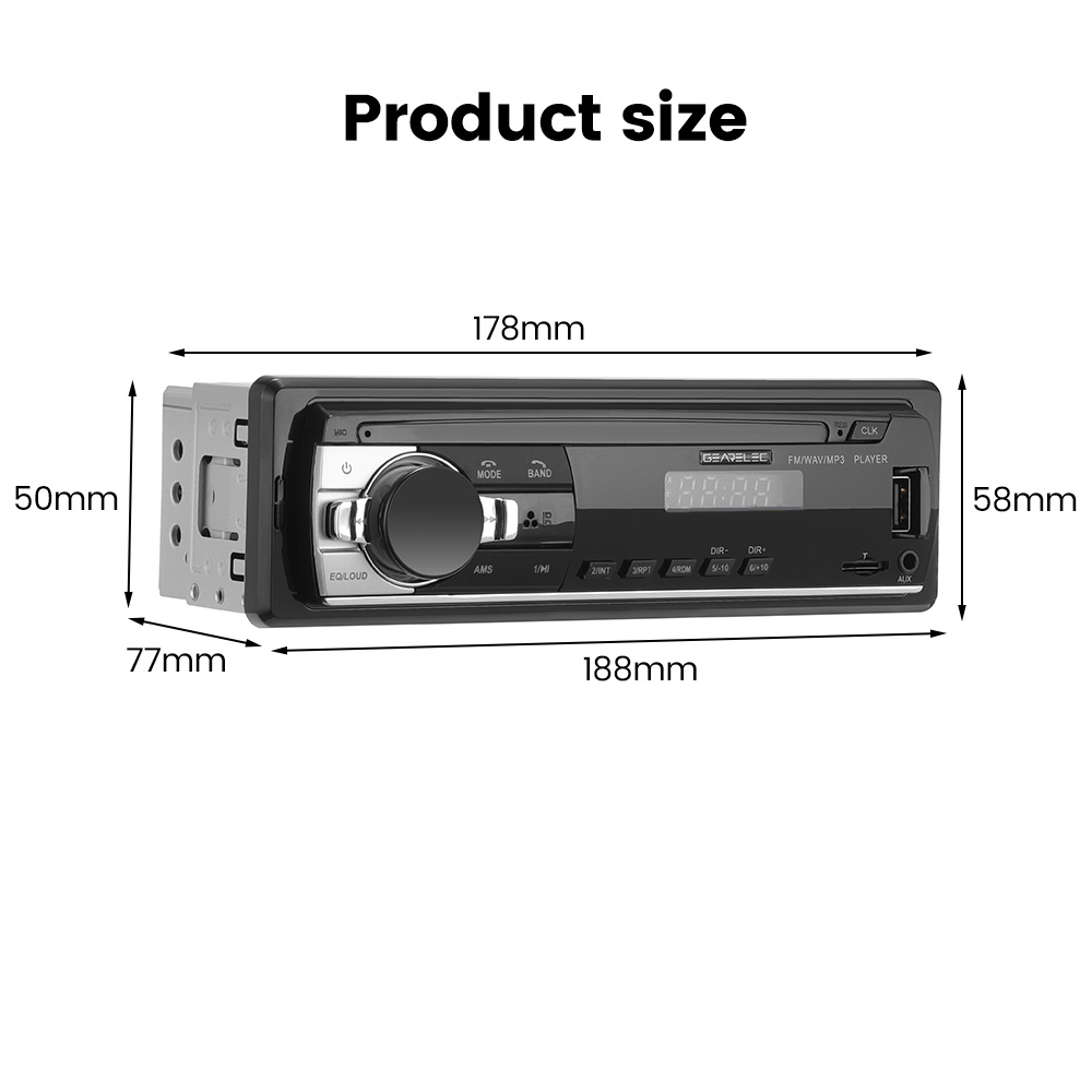 Tape Audio Radio Mobil Multifungsi Bluetooth USB MP3 FM Radio JSD-520 Jernih