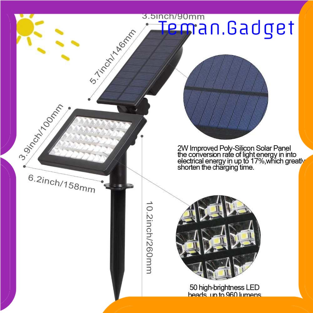 TG-LMP T-Sun Lampu Taman Hias Tancap Solar Sensor Cahaya IP65 Warm White 3W - TS-G0202