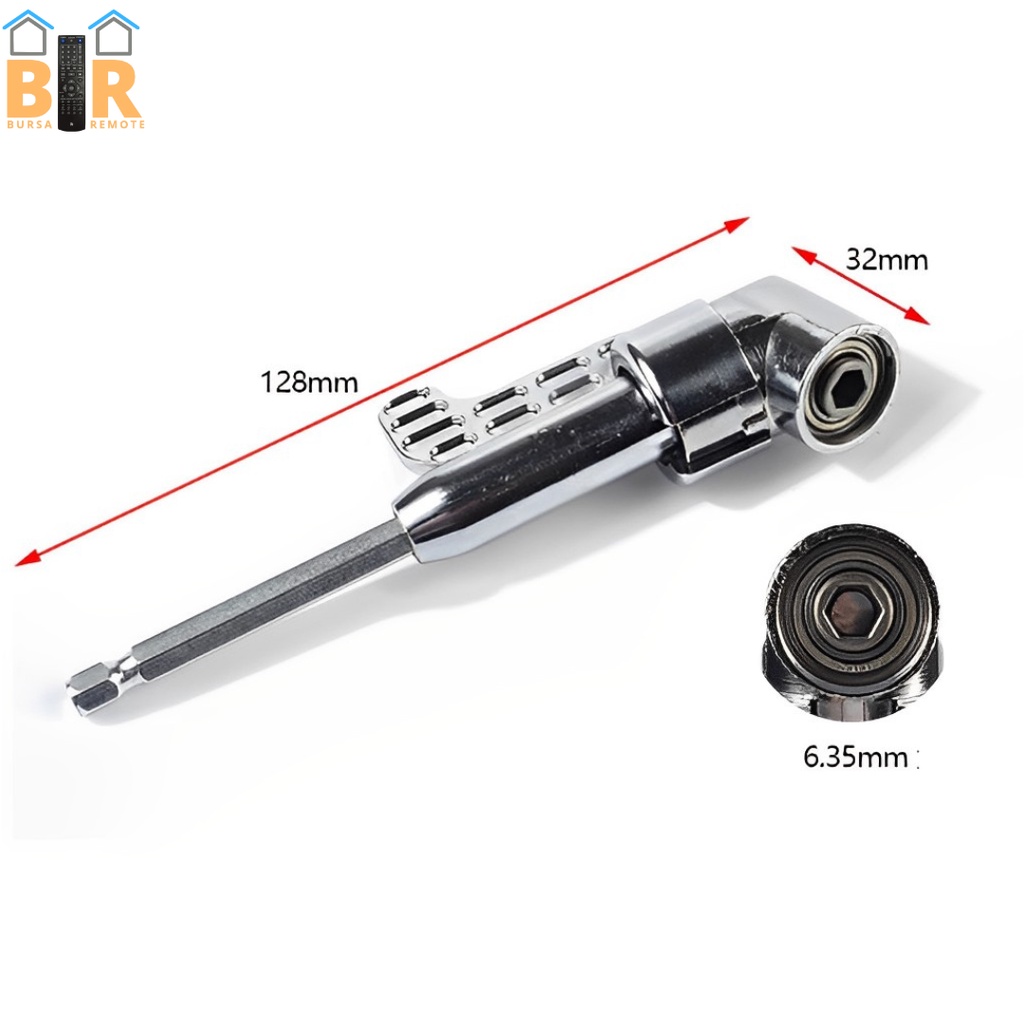 Konektor Sambungan Mata Kepala Bor Extension 105 Derajat Hex Shank L Angle 1/4 Socket Bit