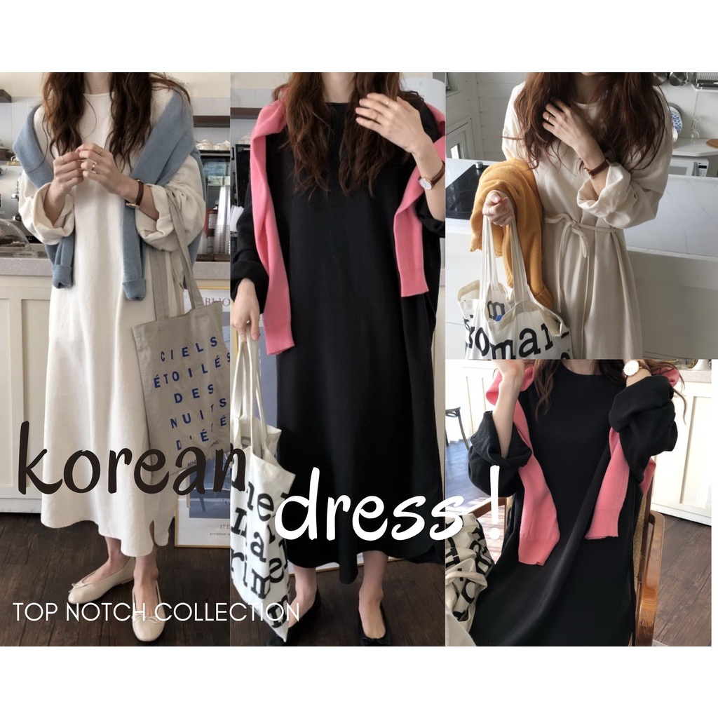 3183 Dress Korea Dress Wanita Dress Polos Dress Panjang