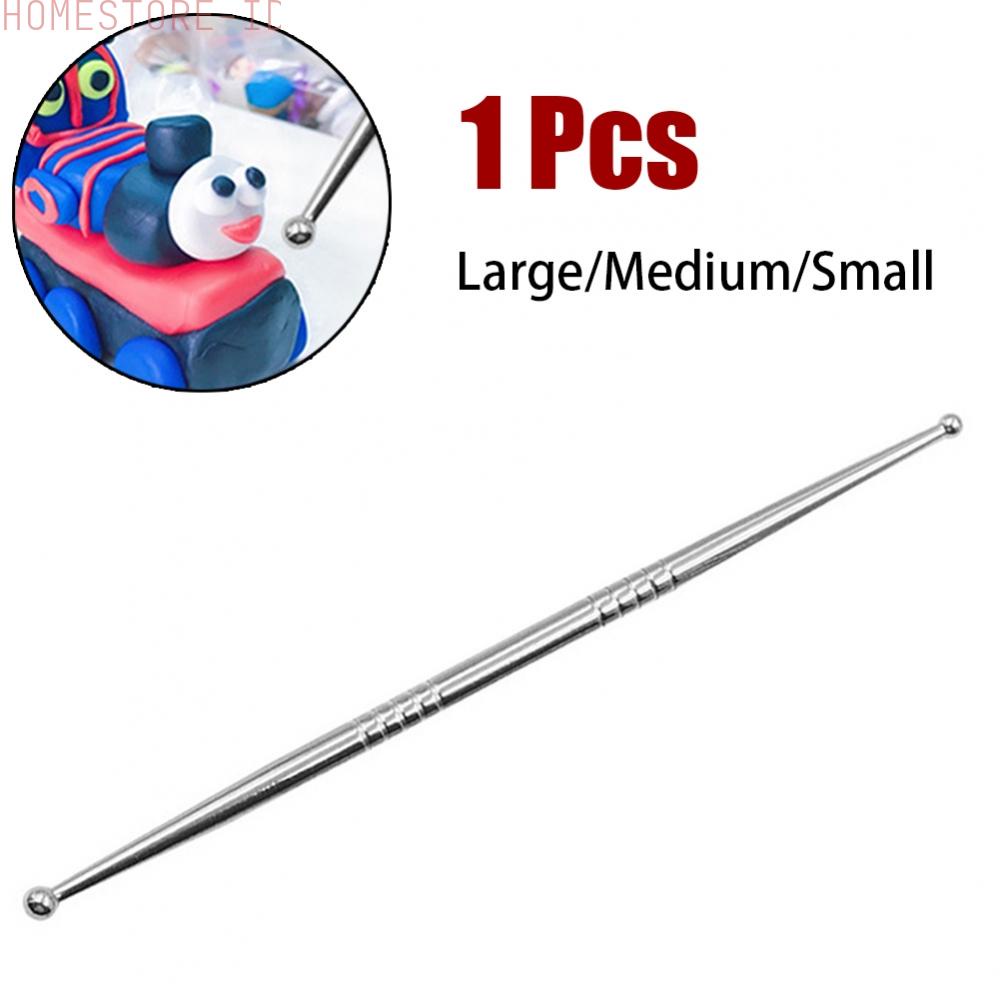 1pc Alat Ukir Tanah Liat Tembikar Stainless Steel Model Kepala Ganda Alat Pahat