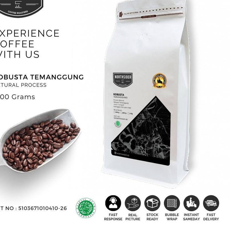 

℗ KOPI BIJI ROBUSTA TEMANGGUNG NATURAL - 1KG NORTHSIDER COFFEE ◊