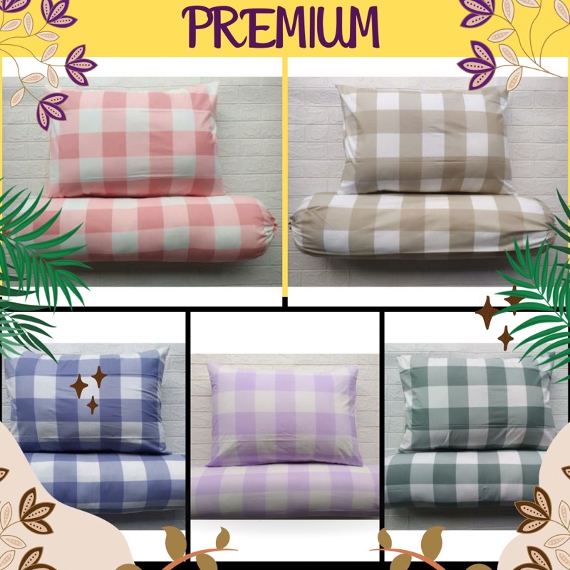 Cuci gudang Sarung Bantal/Guling motif random bahan katun halus tidak luntur