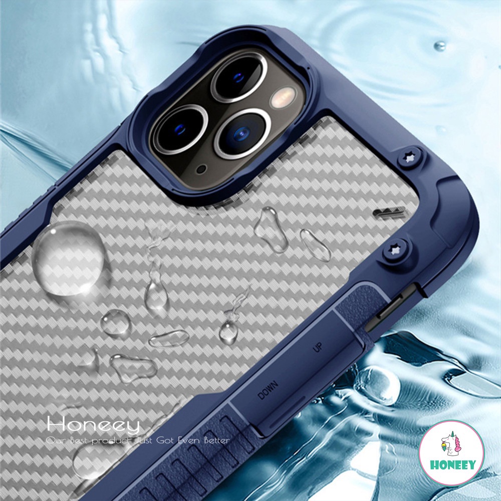 Armor Shockproof Bumper Lanyard Phone Case compatible for IPhone 13 12 11 Pro Max 7 Plus Carbon Fibre Texture Anti-Shock Soft TPU Case