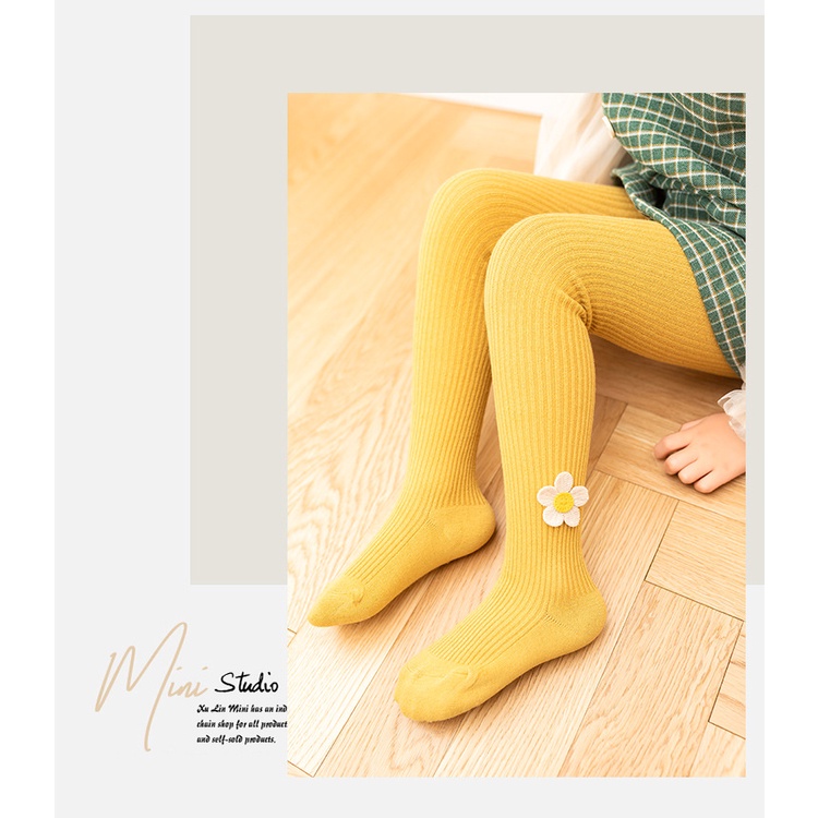 Bykiddos - Legging Impor Bayi / Celana Legging Import / Legging Stocking Anak Perempuan Rajut Motif Bunga