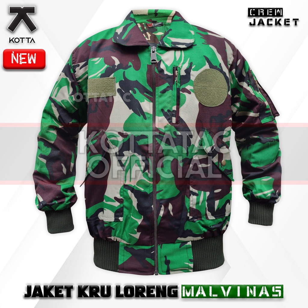 JAKET KRU LORENG MALVINAS -  JAKET BOMBER LORENG MALVINAS  - JAKET KRU LORENG TNI TERBARU - JAKET LORENG KASAD TERBARU