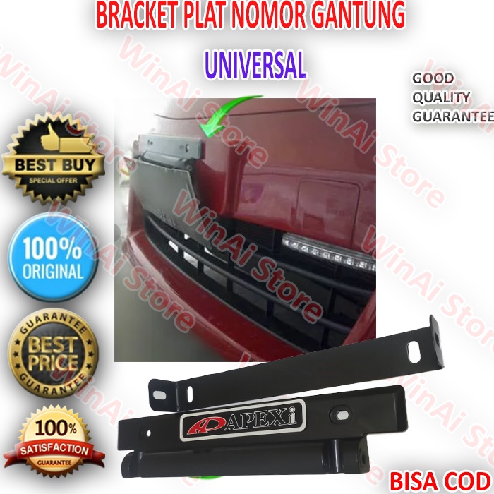 Dudukan plat nomer mobil/tatakan plat nomor black universal BREKET PLAT NOMOR GANTUNG KETEBALAN 1,5M