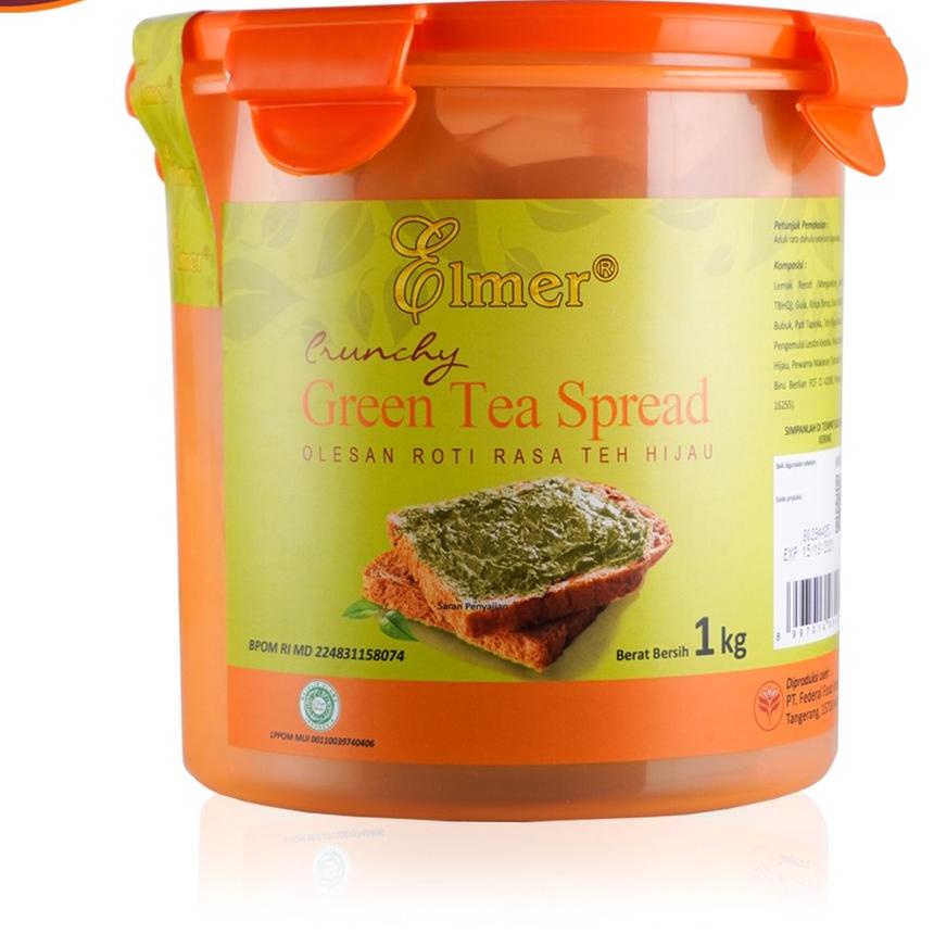 

☊ Elmer Spread Crunchy Greentea 1 kg | Selai Roti, Kue, Bolu ➯