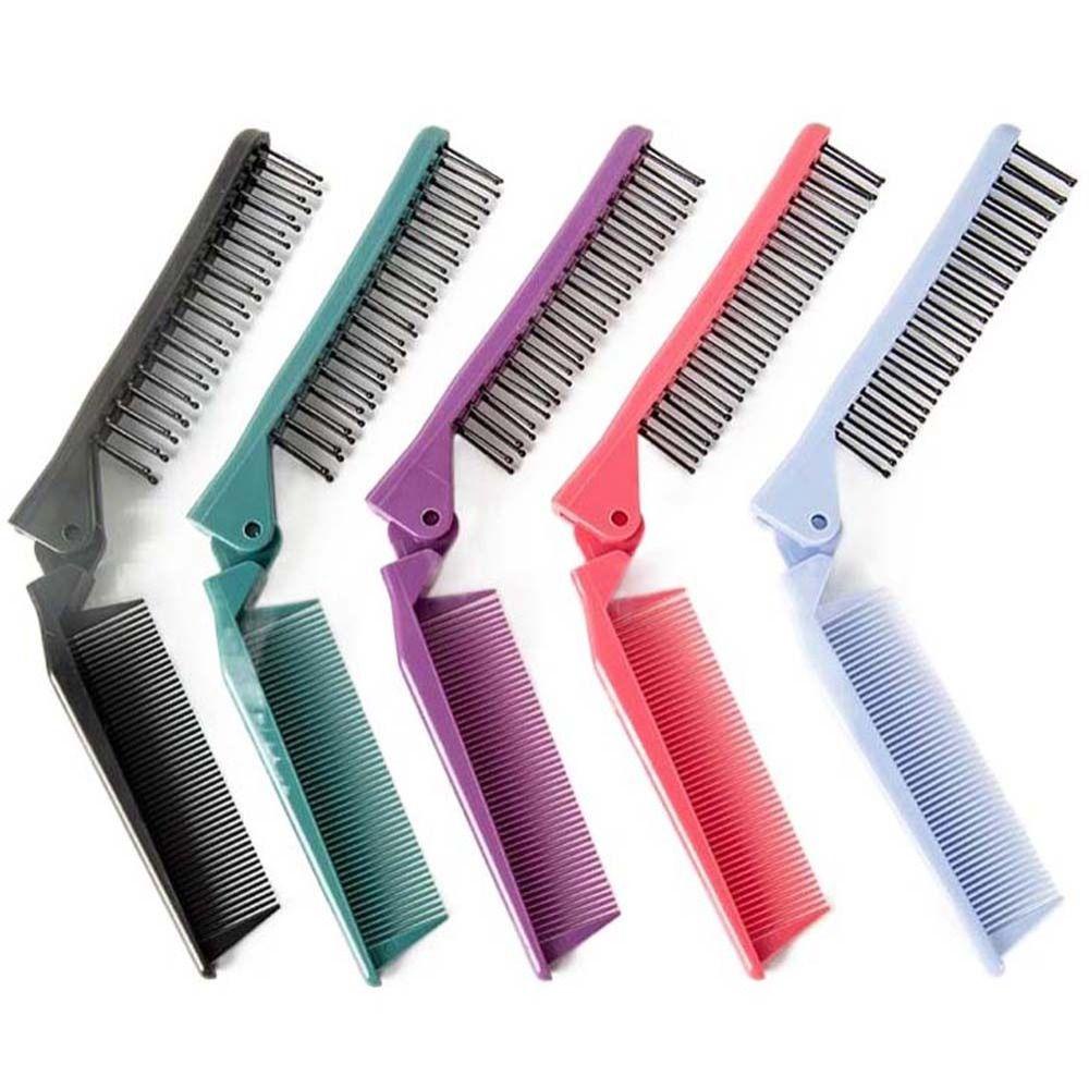 Agustina Sisir Lipat Portable Profesional Sisir Pelurus Rambut Curly Comb Hairdressing Alat Styling Rambut