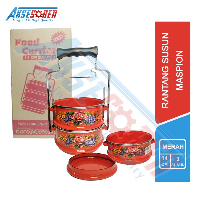 Rantang Susun Maspion [Diameter 14] / Food Carrier Panda Maspion Berwarna / Wadah Bekal Makanan / Ra
