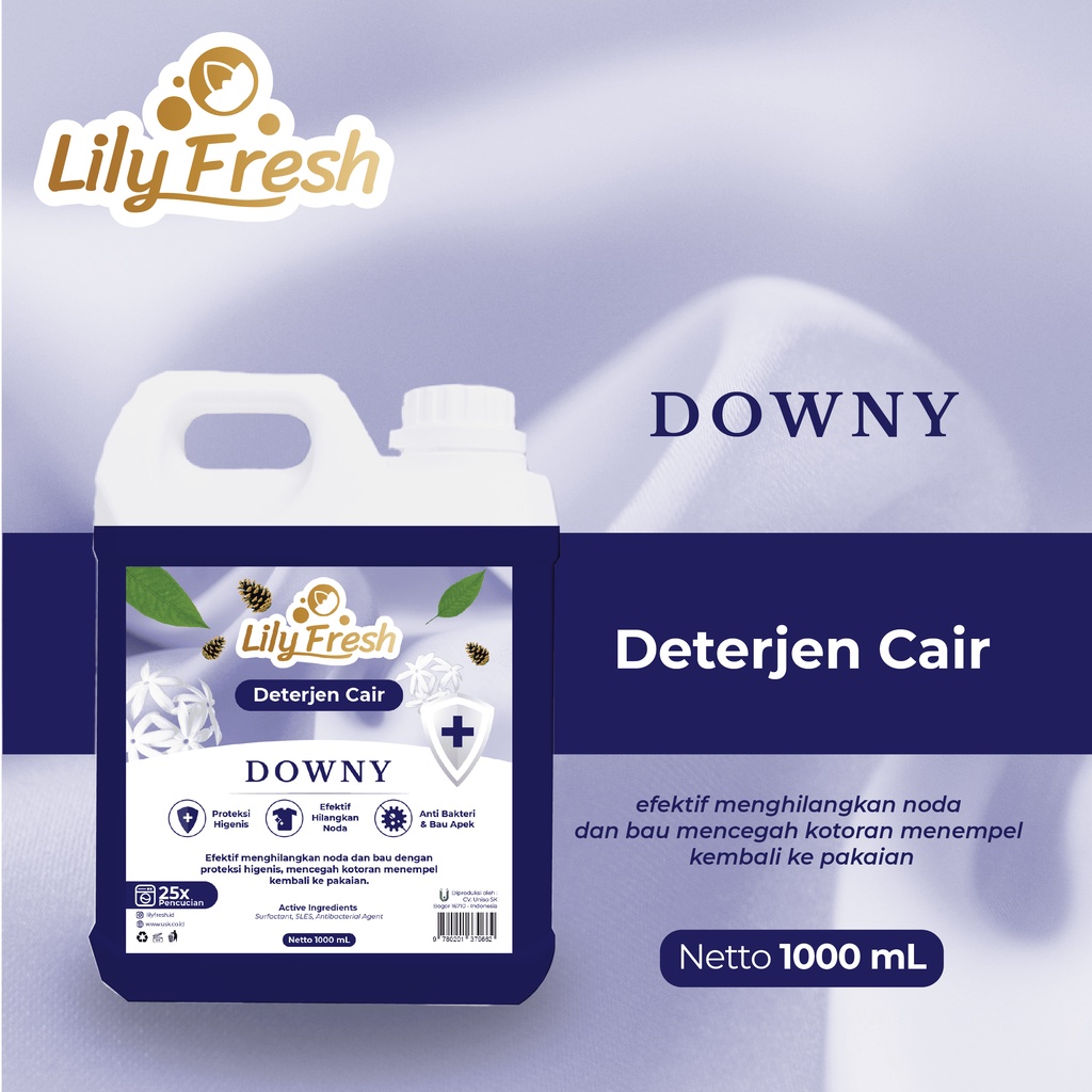 Deterjen Cair Pembersih Pakaian Penghilang Noda Laundry Detergent Liquid Lily Fresh 1 Liter