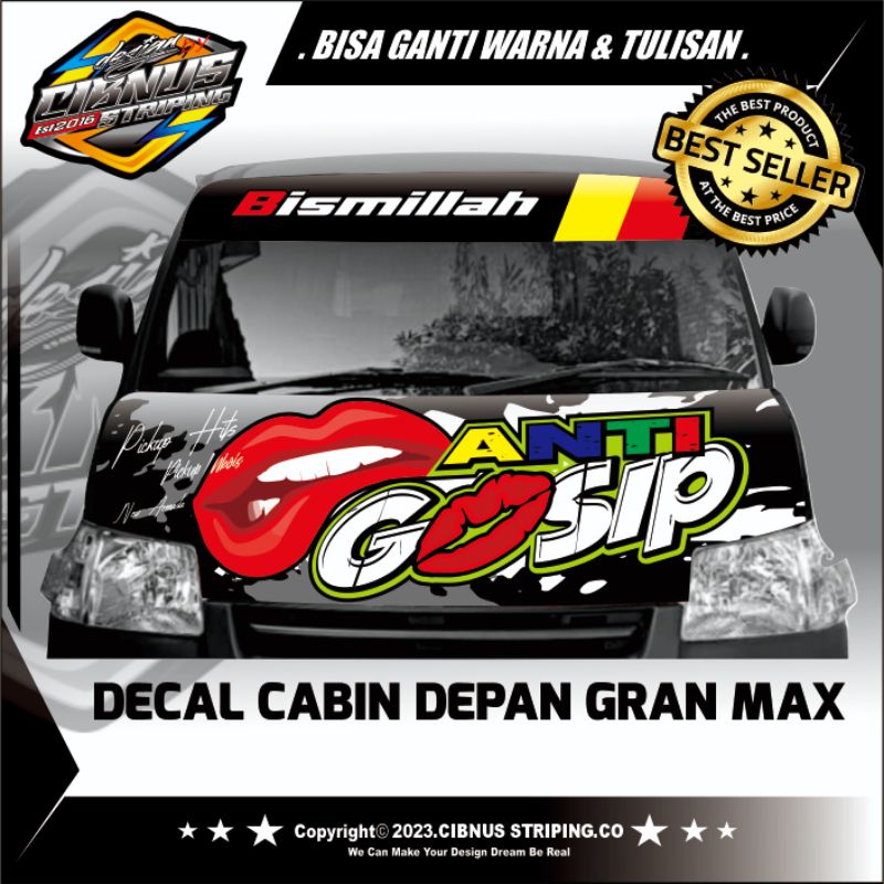 Decal cabin depan GranMax.Bahan Super Premium Glosy