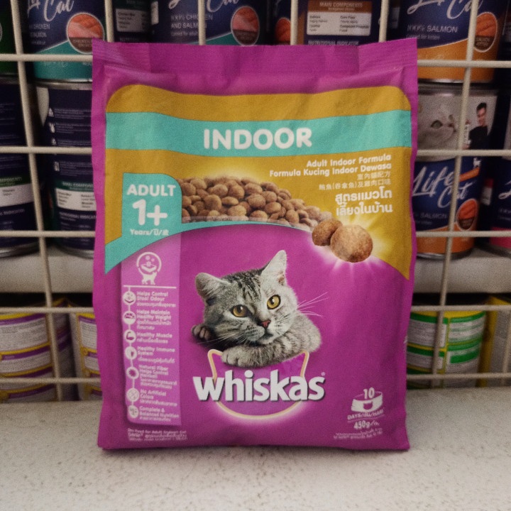 Makanan Kucing Whiskas Adult Indoor Kemasan 450G