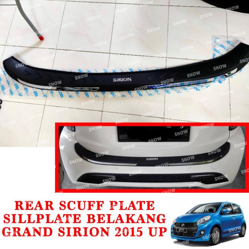 Sillplate Pintu Belakang Grand All New Sirion 2015 UP Elegant Hitam List Chrome