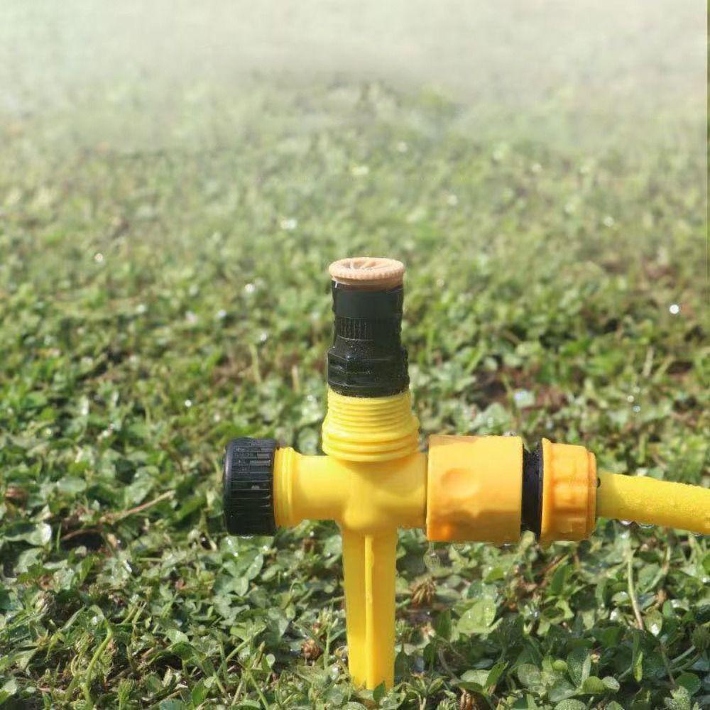 Sprinkler Agustina Setelan Pertanian Kuning Untuk Rocker Taman Dengan Double Outlet Fixing Bracket Jet Spinkler