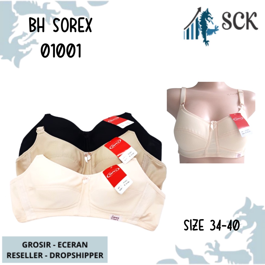 BH SOREX 01001 Busa Tipis Tanpa Kawat Brokat Pakaian Dalam Wanita / BH Full Cup Perempuan - sckmenwear GROSIR