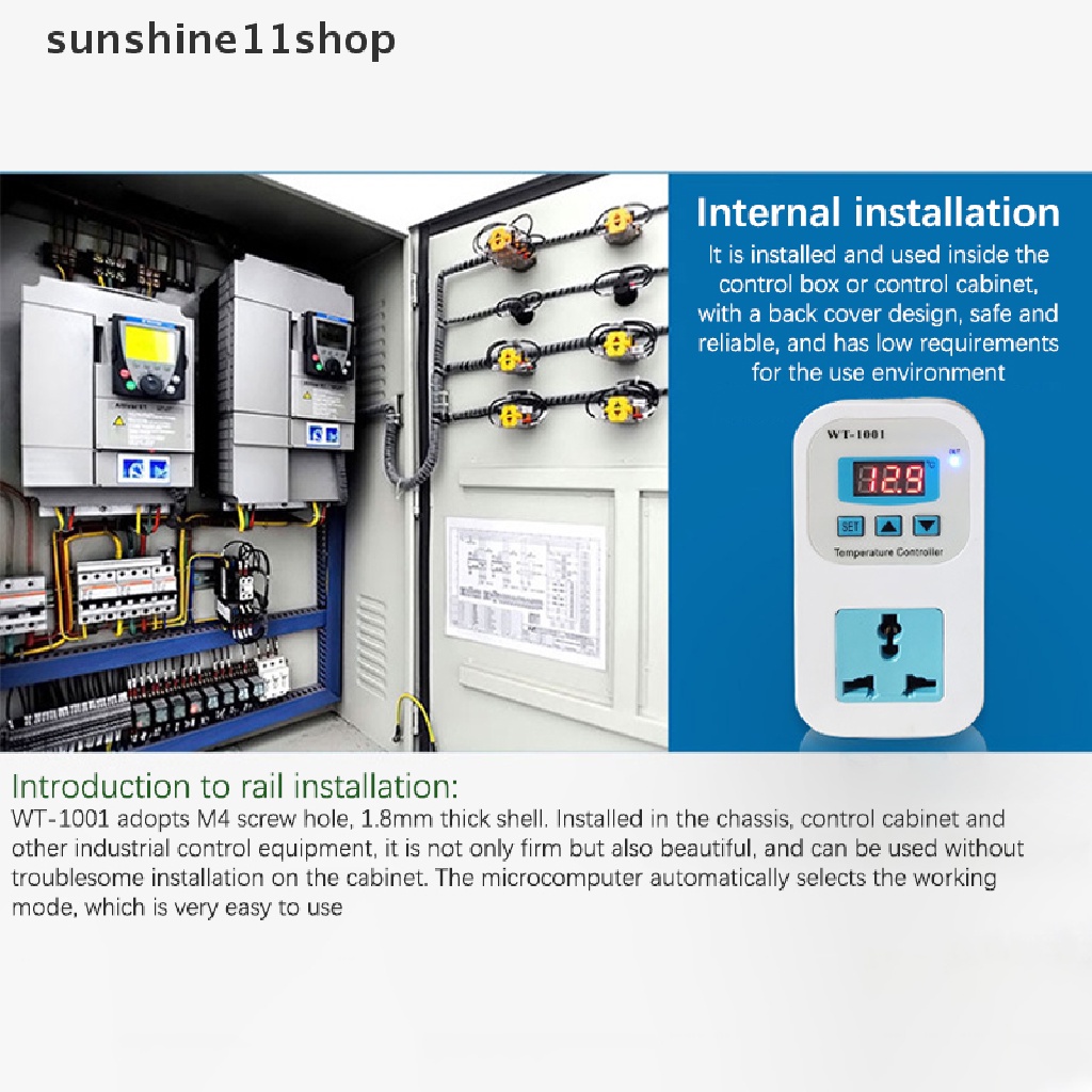 Sho WT-1001 Thermostat Digital Temperature Controller Stop Kontak Outlet Saklar Sensor N