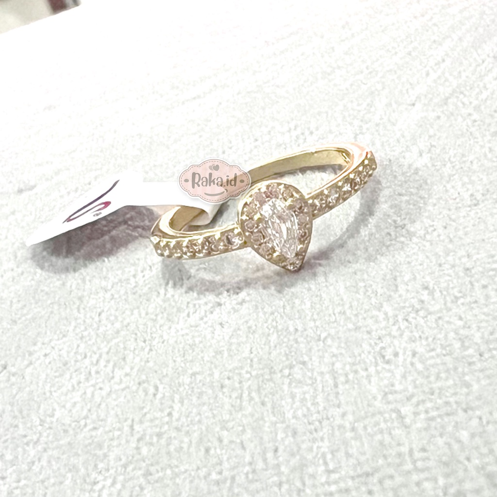 Cincin Wanita Anti Karat Cincin Korea Aesthetic Motif Gemma Pearshape Perhiasan Wanita 1247