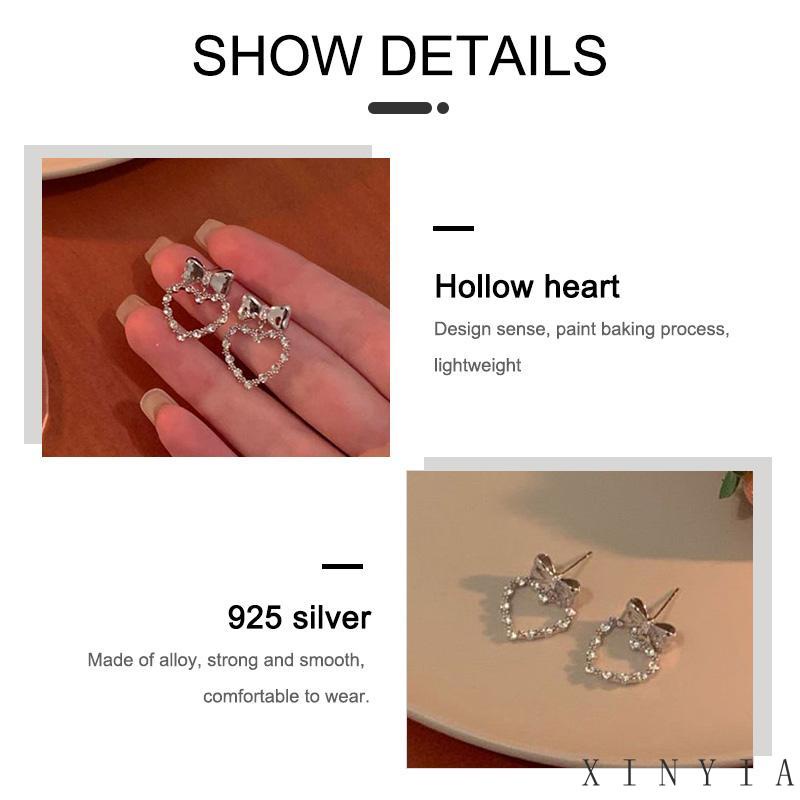 【COD】Aksesoris fashion wanita Korea anting-anting cinta mutiara cinta lucu