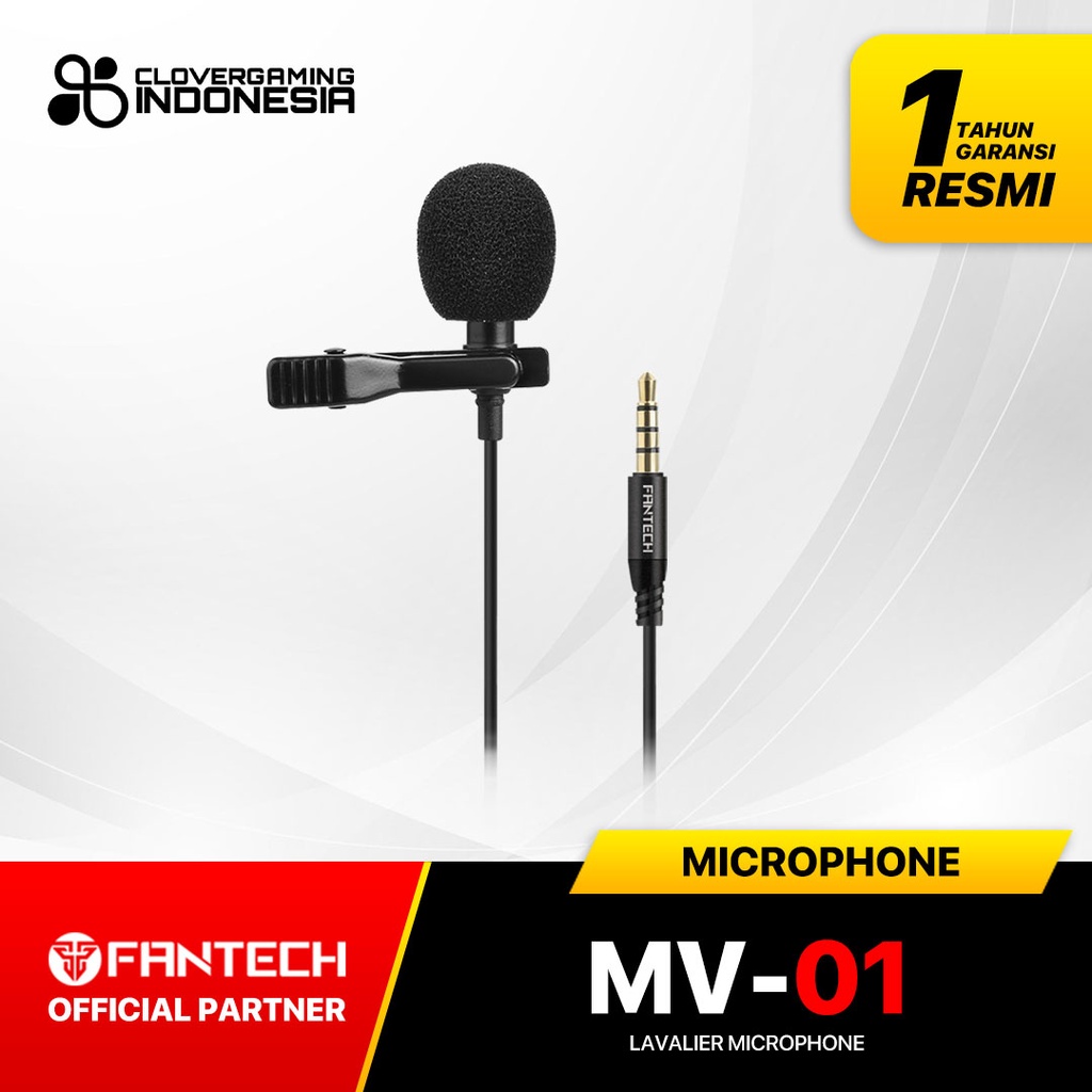 Fantech Mic Clip On MV01 Lavalier Microphone - Smule Youtuber