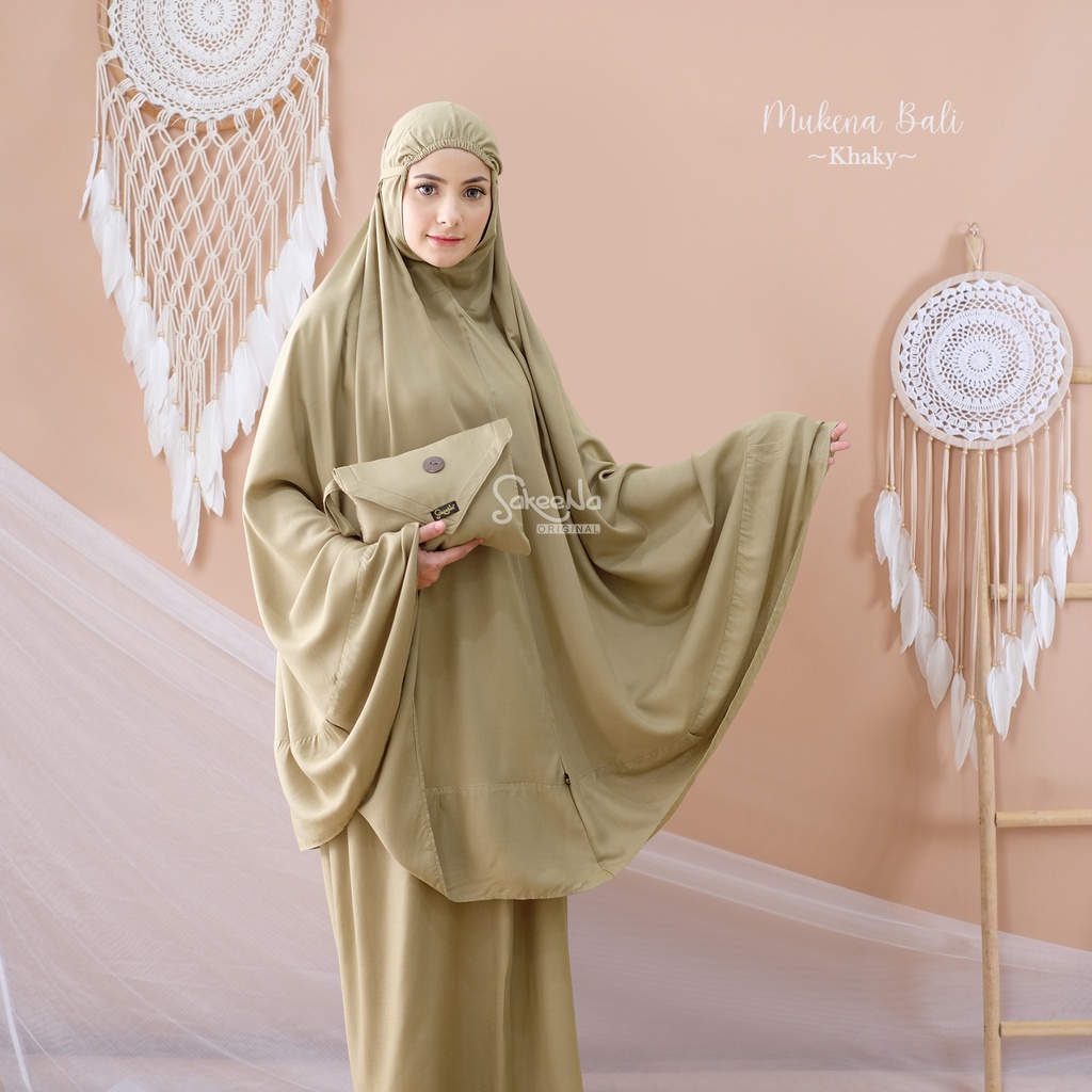 SAKEENA - Mukena Bali Dewasa Jumbo Katun Rayon Polos - Mukena Murah Adem Nyaman