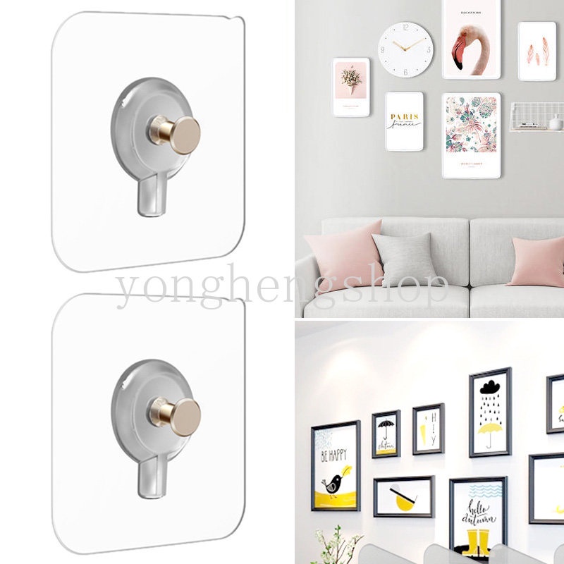 1 / 5pcs Kait Gantungan Dinding Holder Frame Foto / Lukisan Dengan Perekat