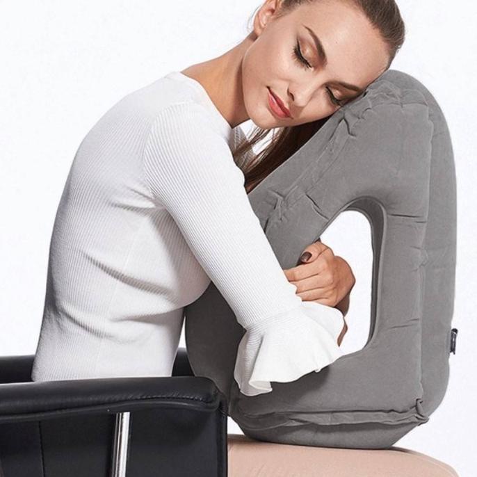 [COD] Bantal Leher Angin Smart Travel Pillow Bantal Travel tiup Bantal