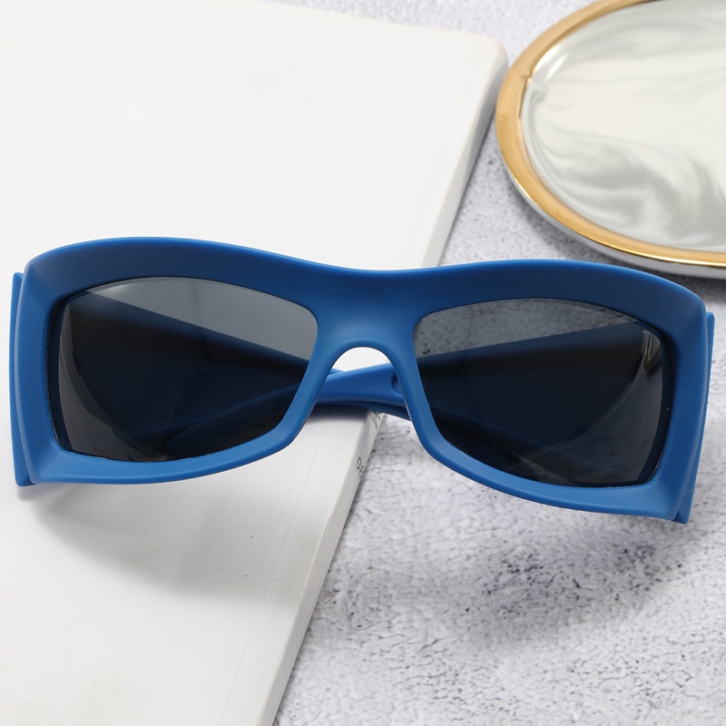 (YUZHU) Western Fashion Oversized Frame Sunglasses Mode Baru Bersepeda Olahraga Y2K Sunglasses