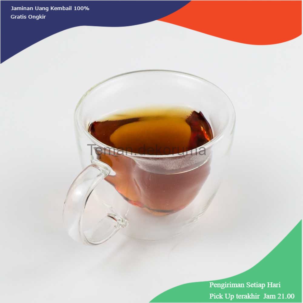 TD - GLS Creative Cangkir Kopi Anti Panas Doublewall Glass Love Series 150ml