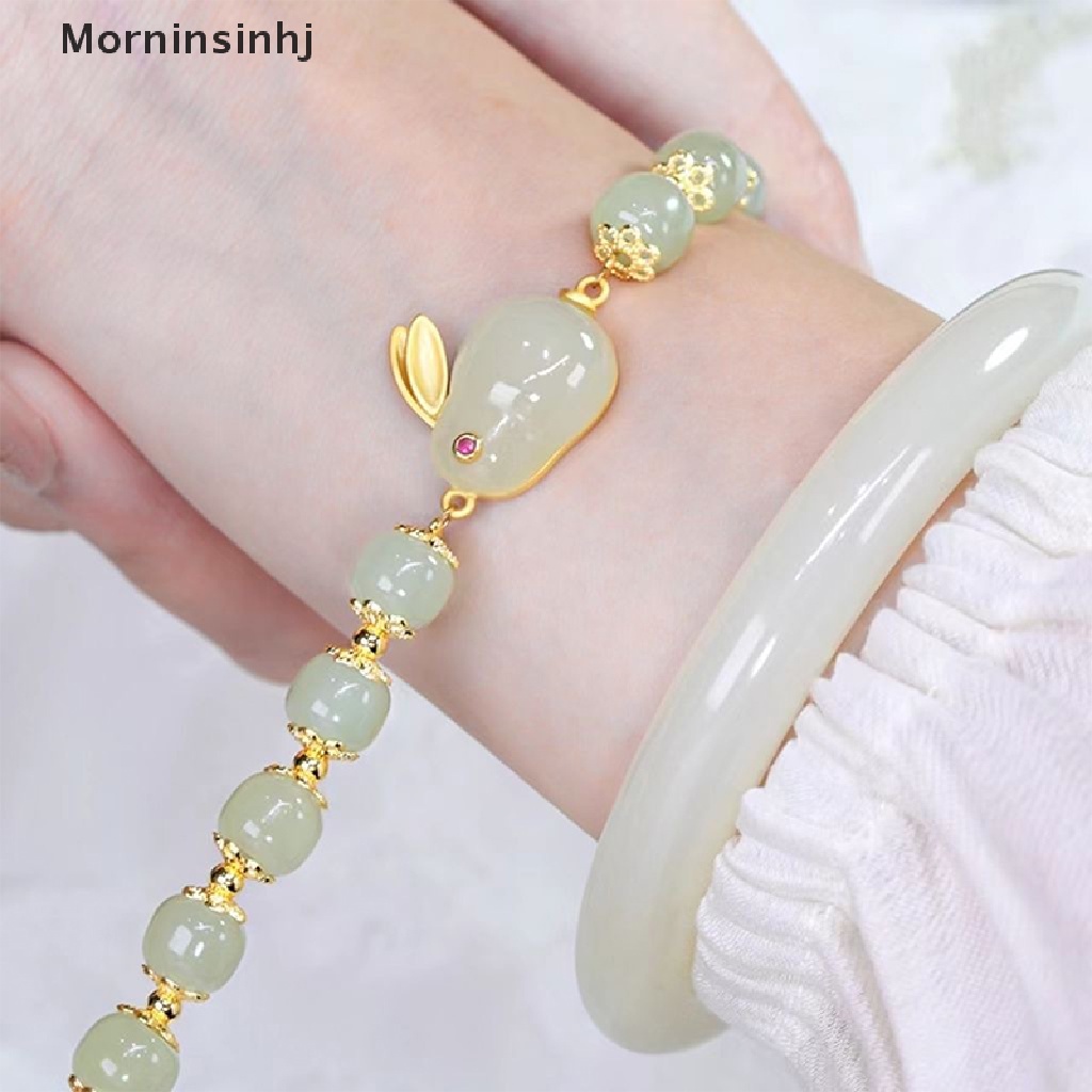 Mornin Sederhana Mode Kelinci Hetian Giok Gelang Fashion Temperamen Hewan Pesona Gelang Untuk Gadis Lucu Wanita Gelang Perlengkapan Perhiasan id