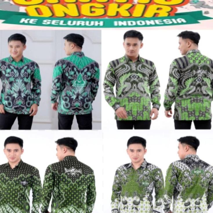 Dijamin Asli baju batik nu/kemeja batik nu/kemeja lengan panjang/kemeja batik pria