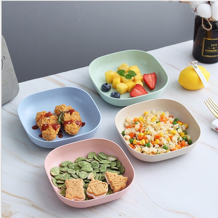 Wheat Straw Appetizer Piring Pesta Makanan Ringan Buah Kering Piring Salad Kue Dessert Serving Tray Seasoning Sauce Plate Tableware Spit Bone Dish