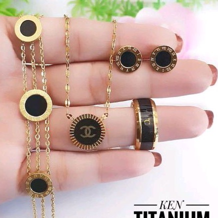 Titanium set perhiasan dewasa 020223