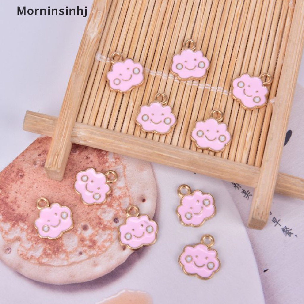 Mornin 10pcs/Set Enamel Alloy Awan Ch Liontin Temuan Perhiasan DIY Membuat Craft id