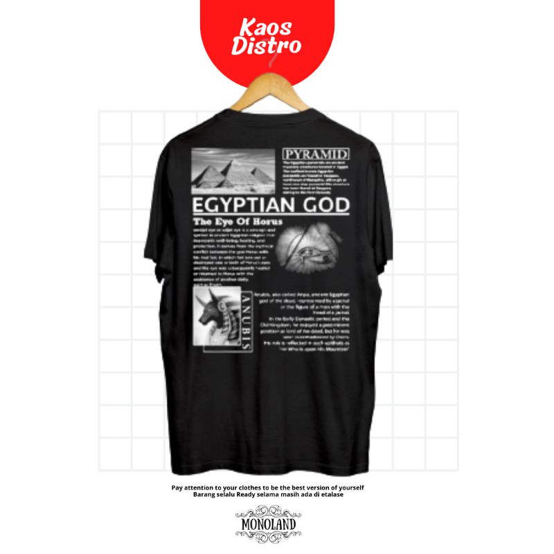 Kaos Distro Pria dan Wanita | T-shirt EGYPTIAN GOD