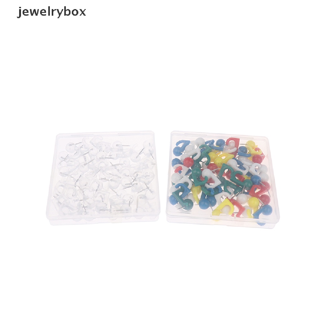 [jewelrybox] 50pcs/box Kepala Bulat Plastik Push Pin Hooks Hanging Kit Thumb Tacks Boutique