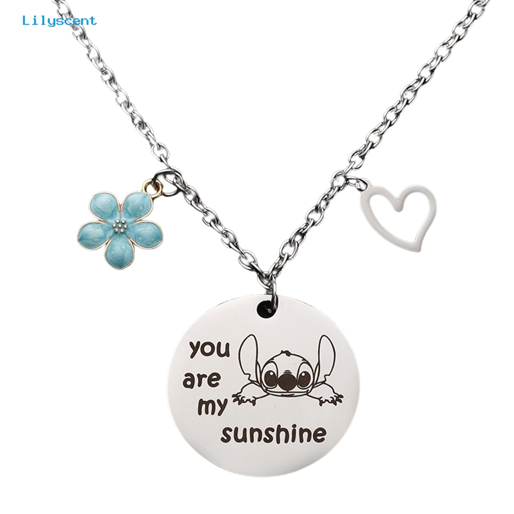 [LS] Kalung Couple Bunga Hati Anti Karat You Are My Sunshine Pria Wanita Liontin Kalung Perlengkapan Hari Valentine