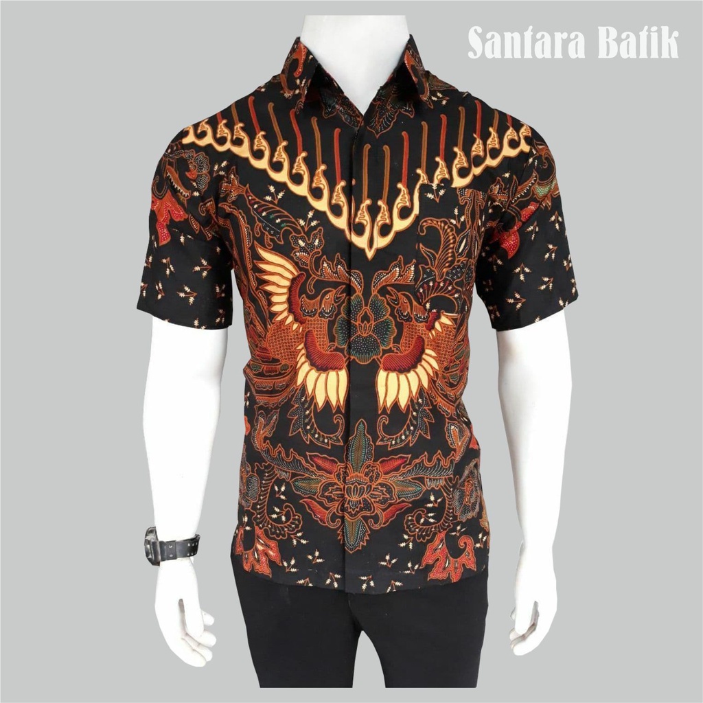 Kemeja batik pria motif kupu