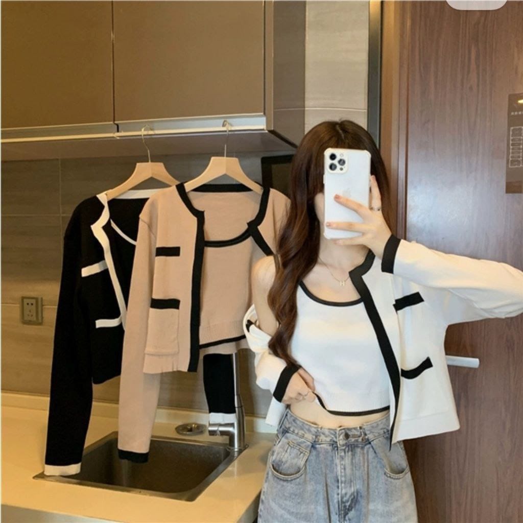 BAJU WANITA SET KNIT BAHAN IMPORT